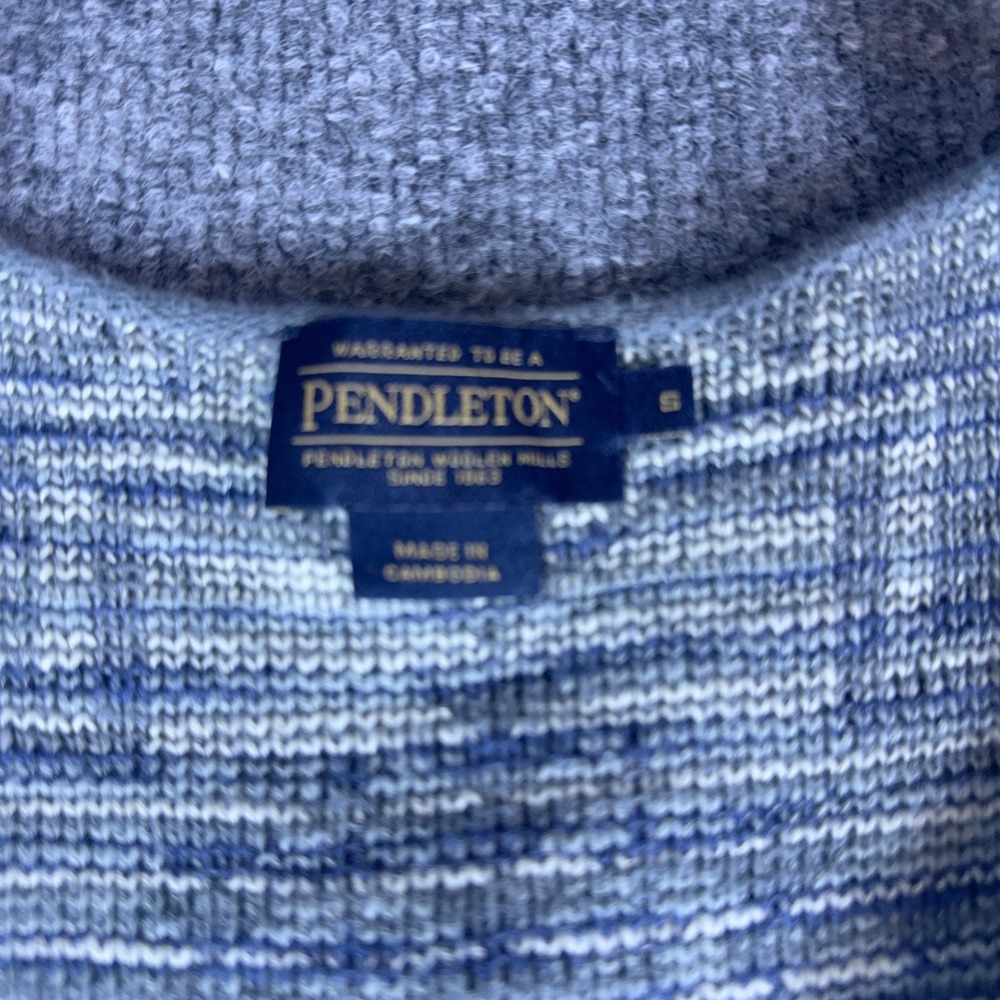Pendleton Blue White Southwestern Geometric Longline Duster Cardigan Sweater S - Picture 11 of 16